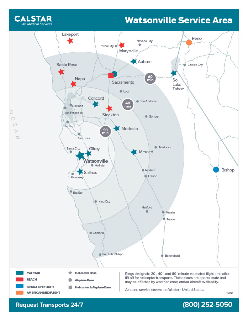 >CALSTAR Air Medical Services Areas Served