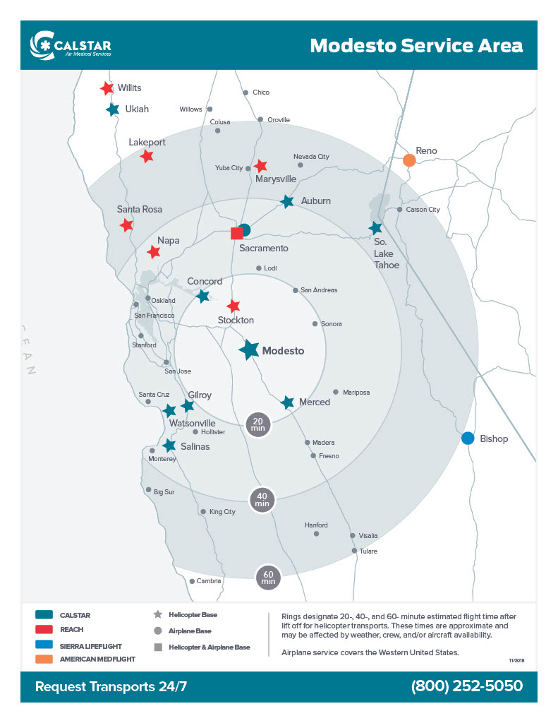 >CALSTAR Air Medical Services Areas Served