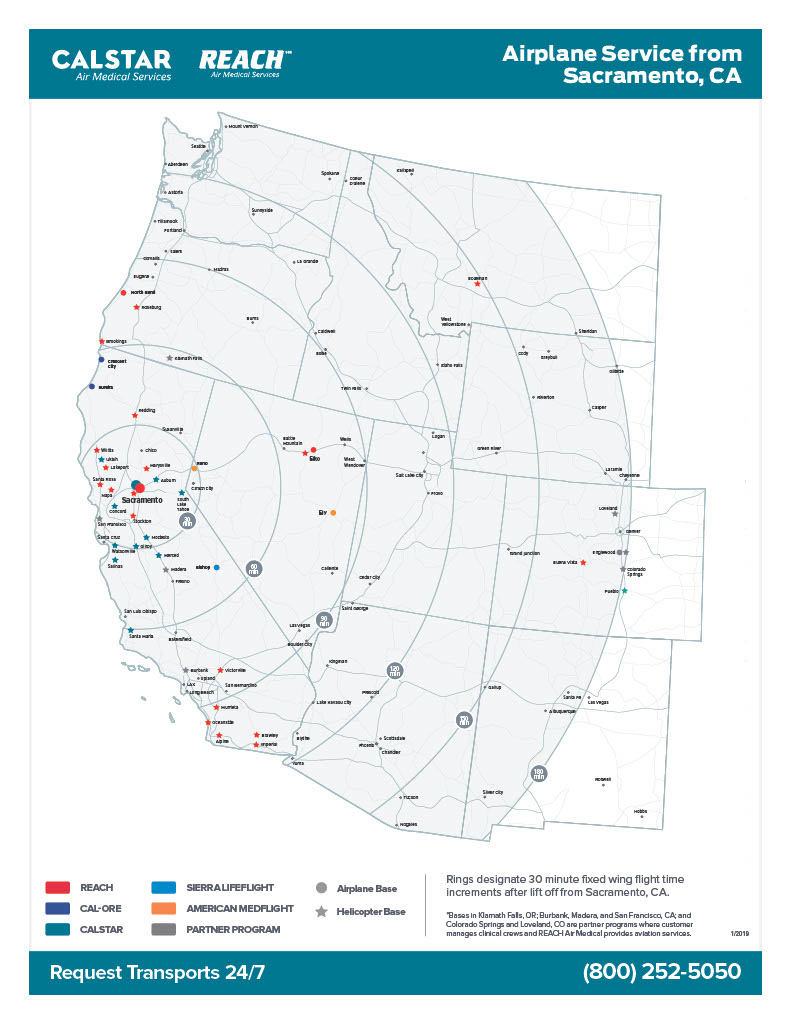 >CALSTAR Air Medical Services Areas Served